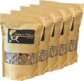 Famiflora BBQ Rooksnippers - Hickoryhout - 8500ML (5 stuks á 1700ML) - Ideaal rookhout voor gevogelte, ribbetjes, wild en varkensvlees