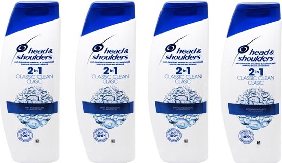 Head & Shoulders Shampoo 2in1 Classic Clean – 6x Flaschen à 400ml Für Extra Glanz Und Frische Kopfhaut
