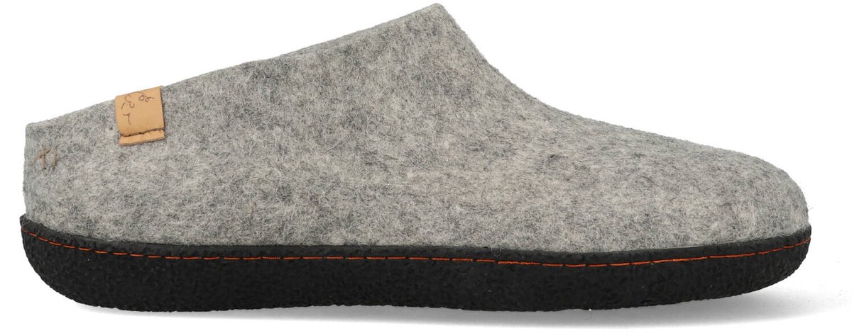 Tofvel - Slipa Wolvilt Instap Pantoffels Marbled Light Grey - Maat 46