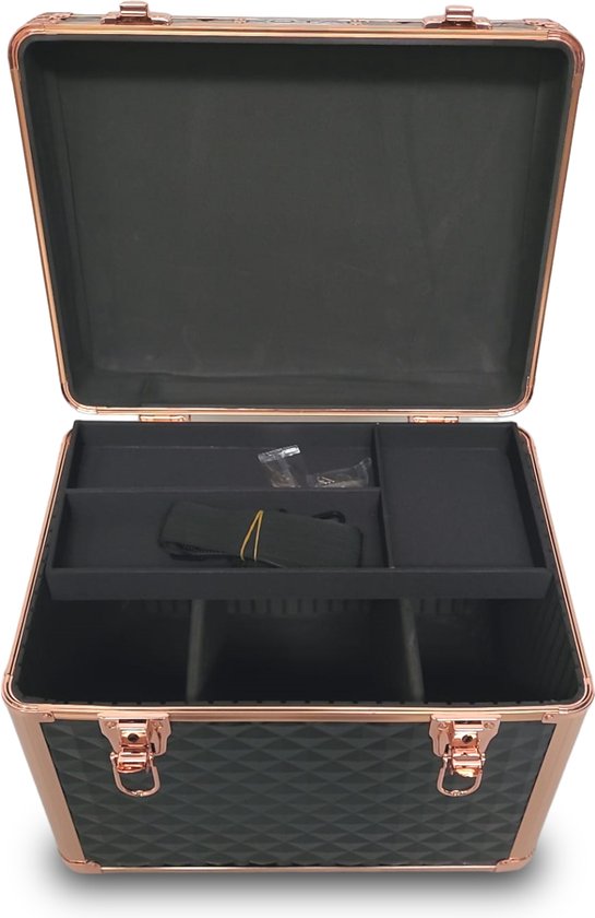 Kotai Mallette de toilettage aluminium or-noir 38x28x32h avec bandoulière