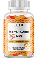 Luto Supplements - Multivitamine gummies kinderen en junioren - aardbei & sinaasappel smaak - geen capsule, poeder - vitamine A, C, D, E, B - Biotine, Zink en jodium - vegan - 50 gummies