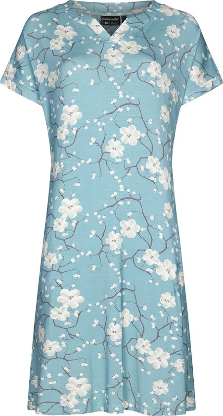 Pastunette - Tree Blossom - Dames Nachthemd - Blauw - Viscose - Maat 44