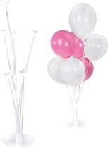 Intirilife Transparante ballonstandaard voor 7 ballonnen - 70 cm - Houder, standaard voor luchtballonnen, decoratie voor feest, bruiloft, verjaardag, babyborrel