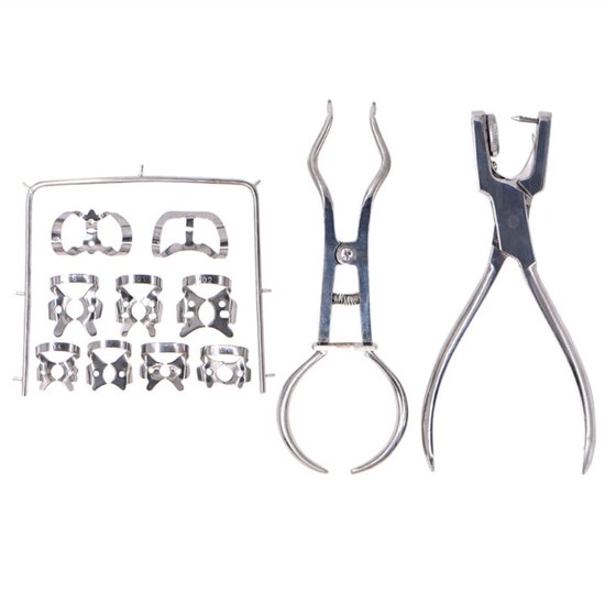 Belux Surgical Instruments / Tandheelkundige instrumenten- Tandarts basis rubber dam set - Chirurgische Instrumenten set