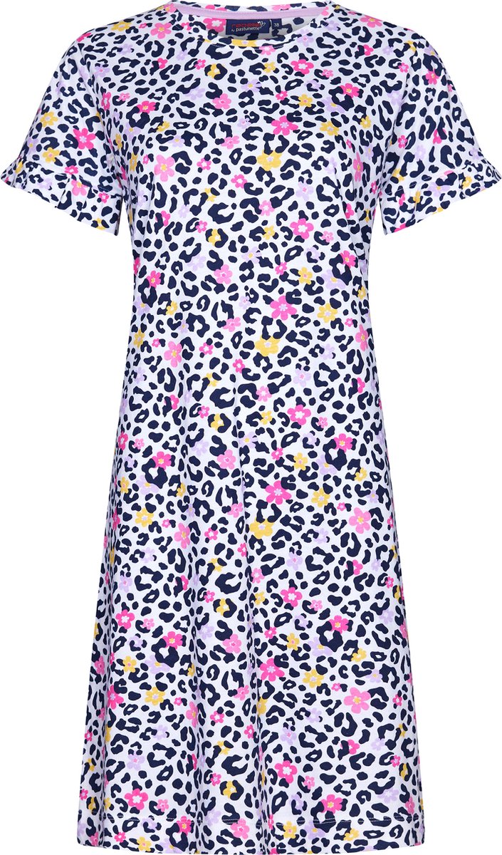 Rebelle Dames Nachthemd Wild Flower - Wit/Multi - Organisch Katoen