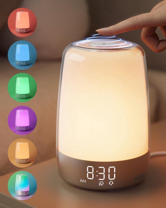 BOTC Wake Up Light - Sleep Lamp - Digitale Wekker met lamp - Wit
