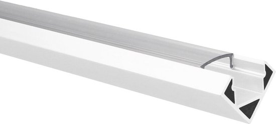 LED strip profiel Tarenta wit hoek 1m incl. transparante afdekkap