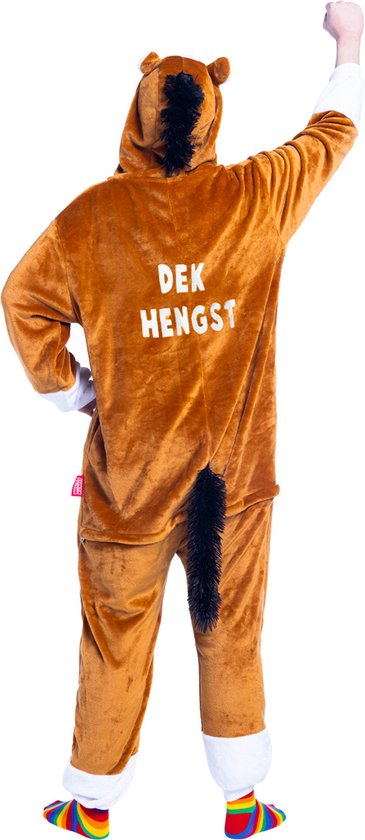 Paard onesie - dieren onesie - verkleedkleding - carnavalskleding - Carnaval kostuum - dames - heren – volwassenen - Dekhengst - Maat XS/S