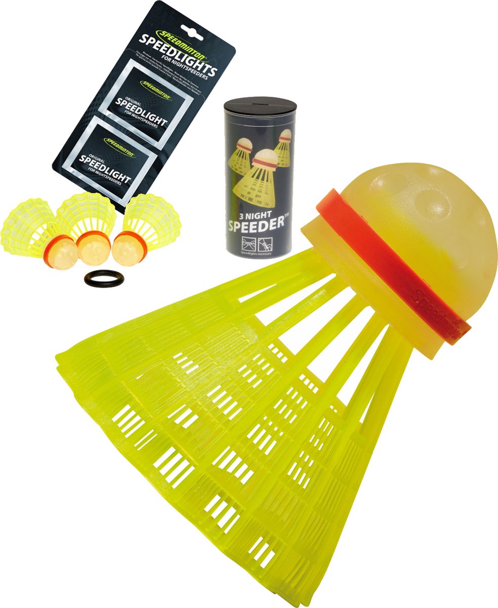 Speedminton Night Speeders - 3 stuks - incl 8 speedlights - speedbadminton