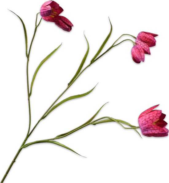 Silk-ka Kunstbloem-Zijden Bloem Fritillaria Tak Roze 64 cm Voordeelaanbod Per 2 Stuks