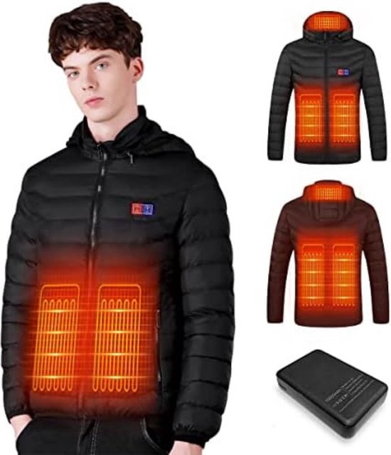 Verwarmde jas - Jas met verwarming - Verwarmde jas heren -Verwarmde jas met accu - XL