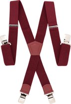 Bretels Bordeaux Rood- 4 Clips - Met extra stevige, sterke en brede klem die niet losschieten!