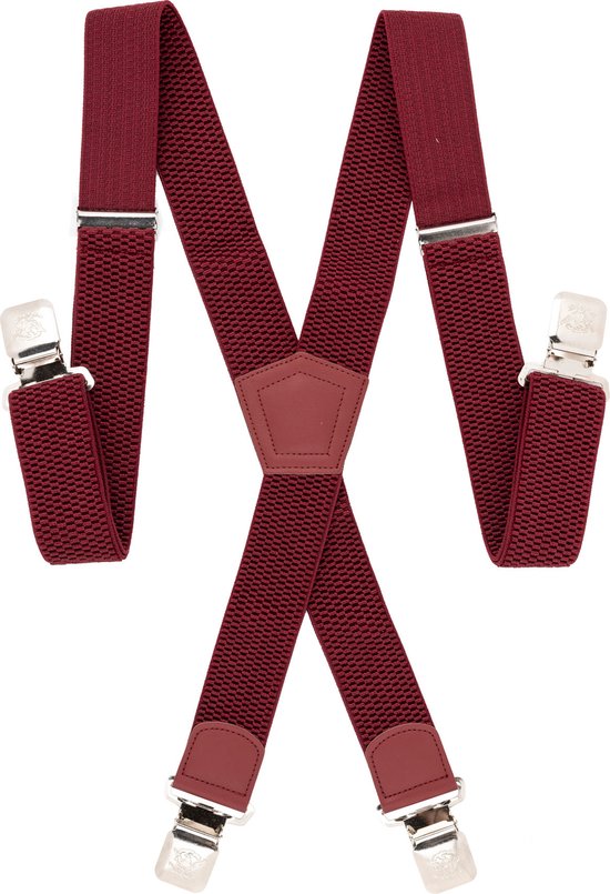 Bretels Bordeaux Rood- 4 Clips - Met extra stevige, sterke en brede klem die niet losschieten!