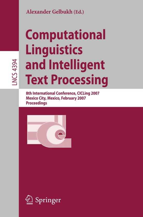 Computational Linguistics And Intelligent Text Processing - cover