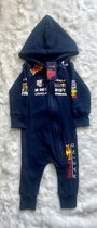 Red Bull Racing F1 Anorak Jumpsuit Boxsuit | Navy | 100% katoen | Verstappen 1 | Formule 1 Fans | Ideaal F1 cadeau | Maat 80 | 12 MND