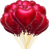 Hartfolieballonnen rood metallic hartballonnen harten mat helium ballonnen kersenrood folieballon hartvorm heliumballonnen bruiloft party ballonnen decoratie