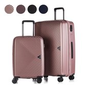 © TROLLEYZ - Ibiza No 3 - Valise Ens 2 pièces - 55cm + 78cm avec serrure TSA - roues doubles - 360° - 100% filateurs ABS - Valises de voyage de voyage dans la Cosmopolitan Pink
