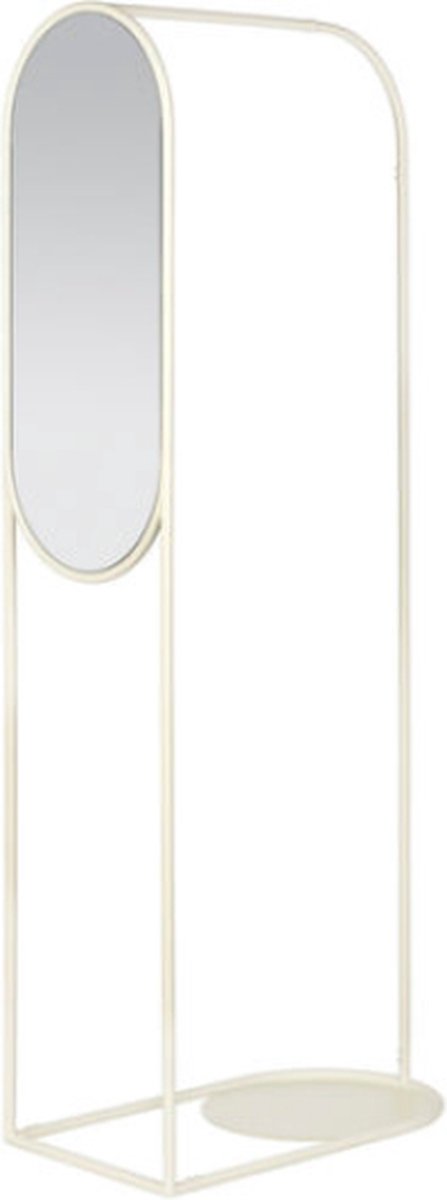 Broste Copenhagen Archie kledingrek met spiegel wit L 90 x B 40 x H 180 cm