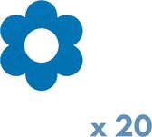 tinsulin - fleur en plâtre pour Dexcom G7 - bleu - lot de 20 pièces