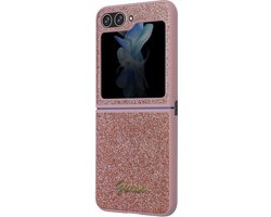 Guess Glitter Flakes Back Case - Geschikt voor Samsung Galaxy Z Flip 5 (F731) - Roze