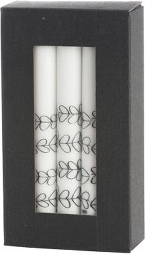 Rustik Lys - dinerkaars - stearine kaars - by Kimmi - 10 kaarsen - klimop - Ø2,2x19 cm