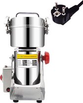VEVOR Elektrische molen - 800 g - Voor Granen - Professionele Mueslimolen - 2500 W - Elektrische Koffiemolen - Van Roestvrij Staal - Elektrisch - 28.000 rpm - Voor Specerijen Granen Kruiden Koffie