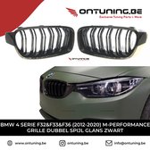 BMW 4 Serie F32&F33&F36 (2012-2020) M-Style Grill Dubbel Spijl Glans Zwart