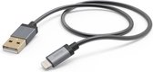 Hama Prime Line Metal USB-A naar Lightning kabel - Oplaadkabel geschikt voor iPhone / iPad - MFI gecertificeerd - 2,4A USB2.0 - 480Mbps - 150cm - Antraciet