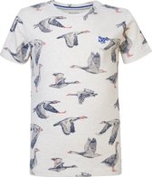 Noppies Boys Tee Dierks short sleeve all over print Jongens T-shirt - Oatmeal - Maat 140