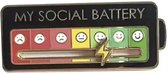 Cabantis Sociale Batterij Status Broche - Humeur - Social Battery - Sociale Hulpmiddel - Zwart