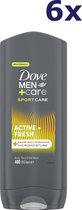 Dove Men + Care Sport Care Active Fresh Body, Face & Hair Wash - 6 x 400 ml