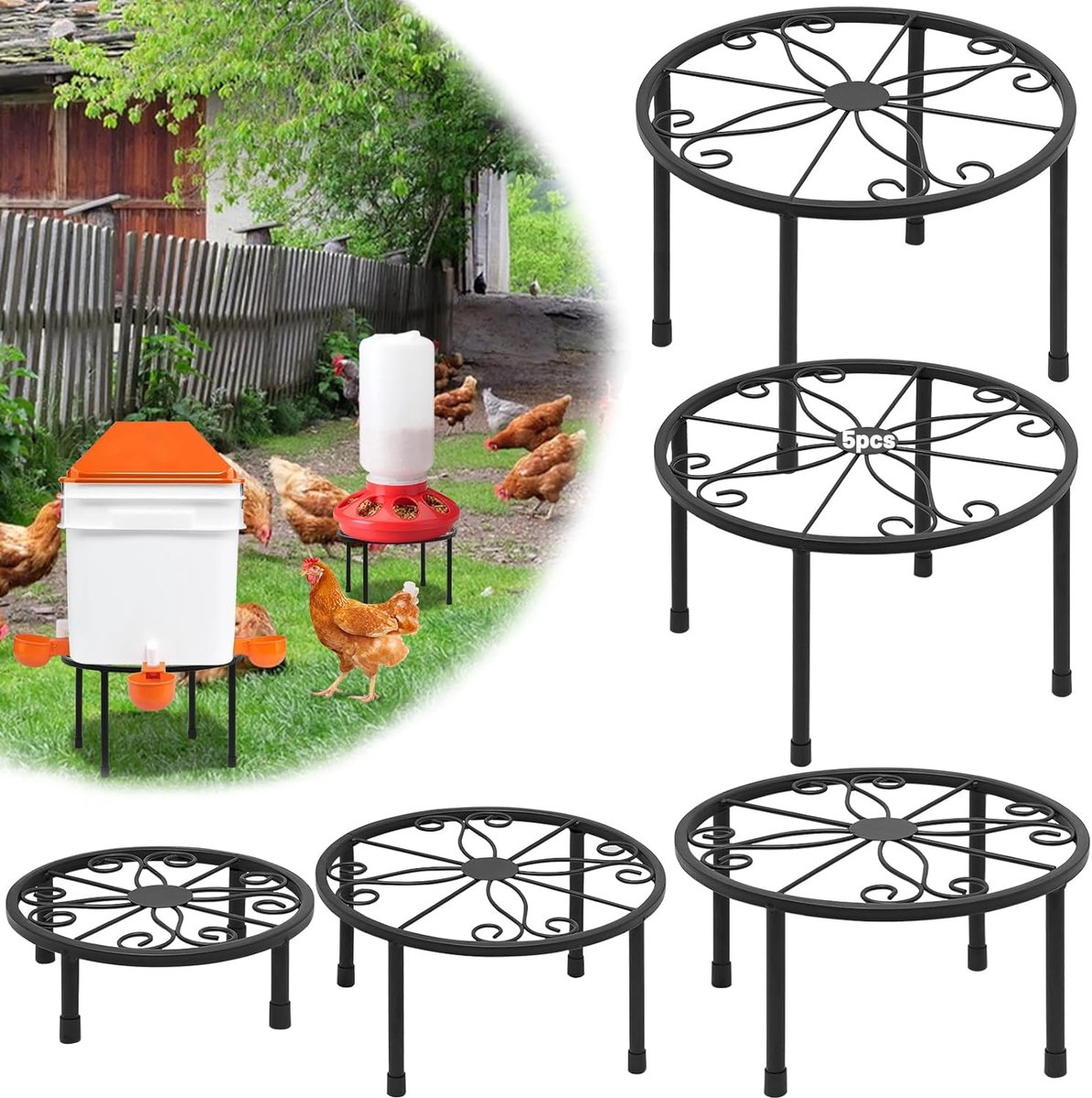 5-in-1 set metalen bloemenstandaard zwart woonkamer bloemenrek tuin voor binnen en buiten bloemenrek balkon plantenrek decoratie plantentrap indoor outdoor decoratie verschillende