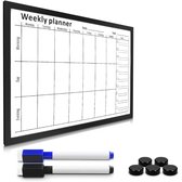 Weekkalender 2024 - Agenda - Magnetisch Whiteboard - Uitwisbaar - Inclusief 2 Stiften En 5 Magneten - 40 x 60 cm