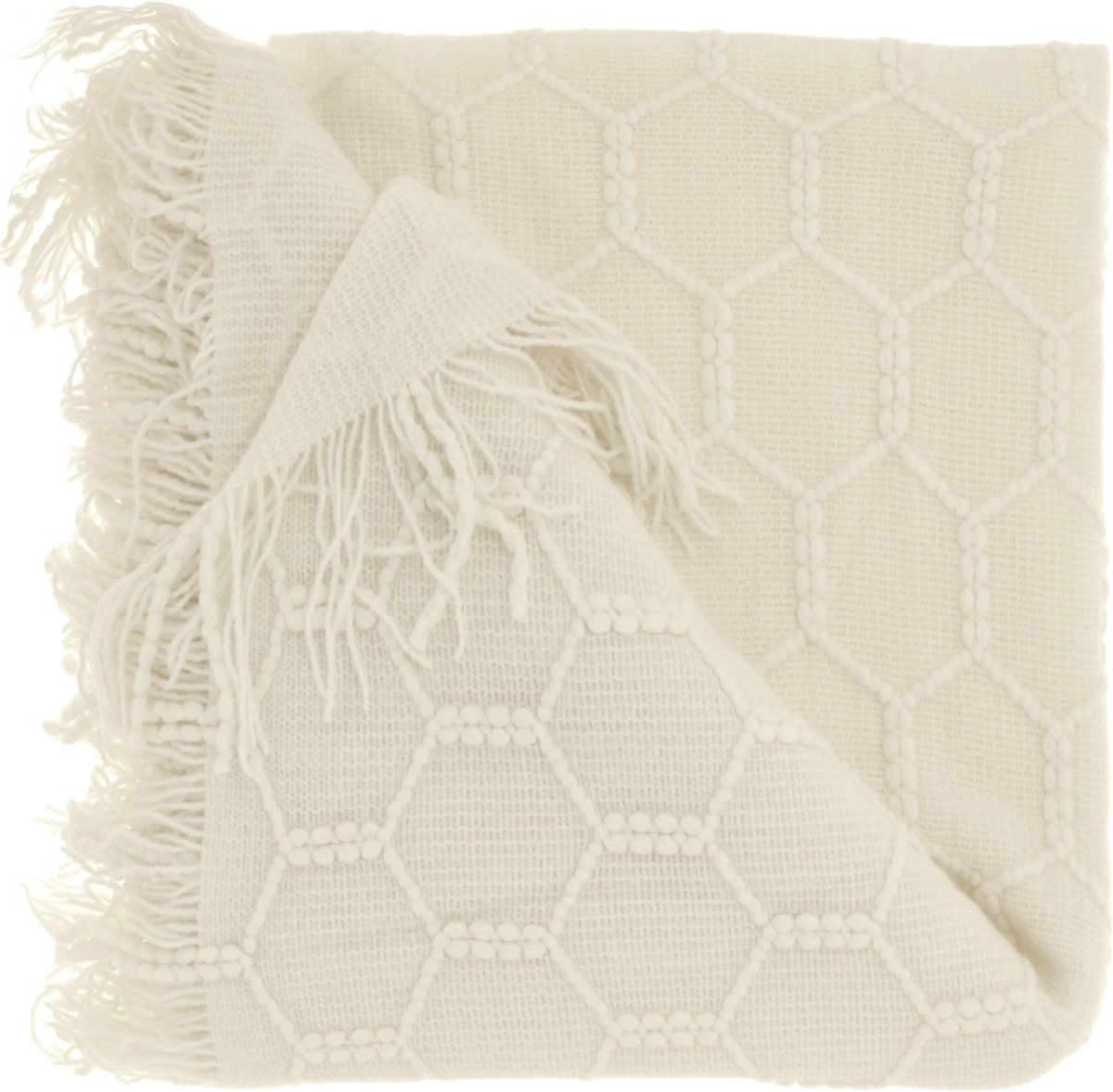 Unique Living Plaid Fee - Polyester - Wit - 127x152 cm - (BxL)