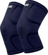 U Fit One 2 Stuks Knie Brace - Knee Sleeves - Kniebeschermers - Knieband - Knee Support & Bandage - Sportbrace - Maat XXL - Donker Blauw