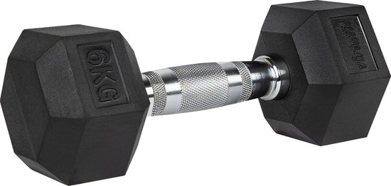 VirtuFit Hexa Dumbbell Pro - 6 kg - Hexagon Dumbbell - Duurzaam en Slijtvast - Krachttraining - Gewicht - CrossFit & Fitness - Geschikt voor Beginners en Professionals - Per Stuk Verkocht
