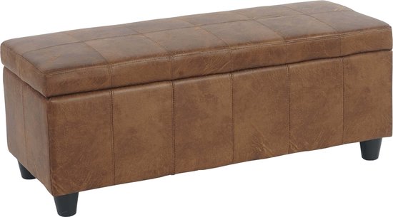 Boîte de rangement Kriens, canapé, tissu/textile, 45x114x45cm ~ imitation suédine