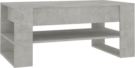 vidaXL - Salontafel - 102x55x45 - cm - bewerkt - hout - betongrijs