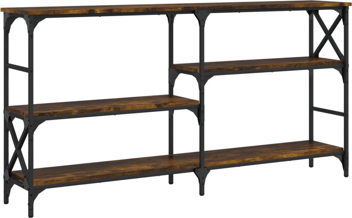 vidaXL Wandtafel - 150x29x76,5 - cm - bewerkt - hout - gerookt - eikenkleurig gerookt eiken