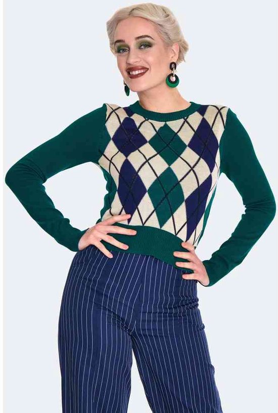 Voodoo Vixen Argyle Sweater/trui L Multicolours bol