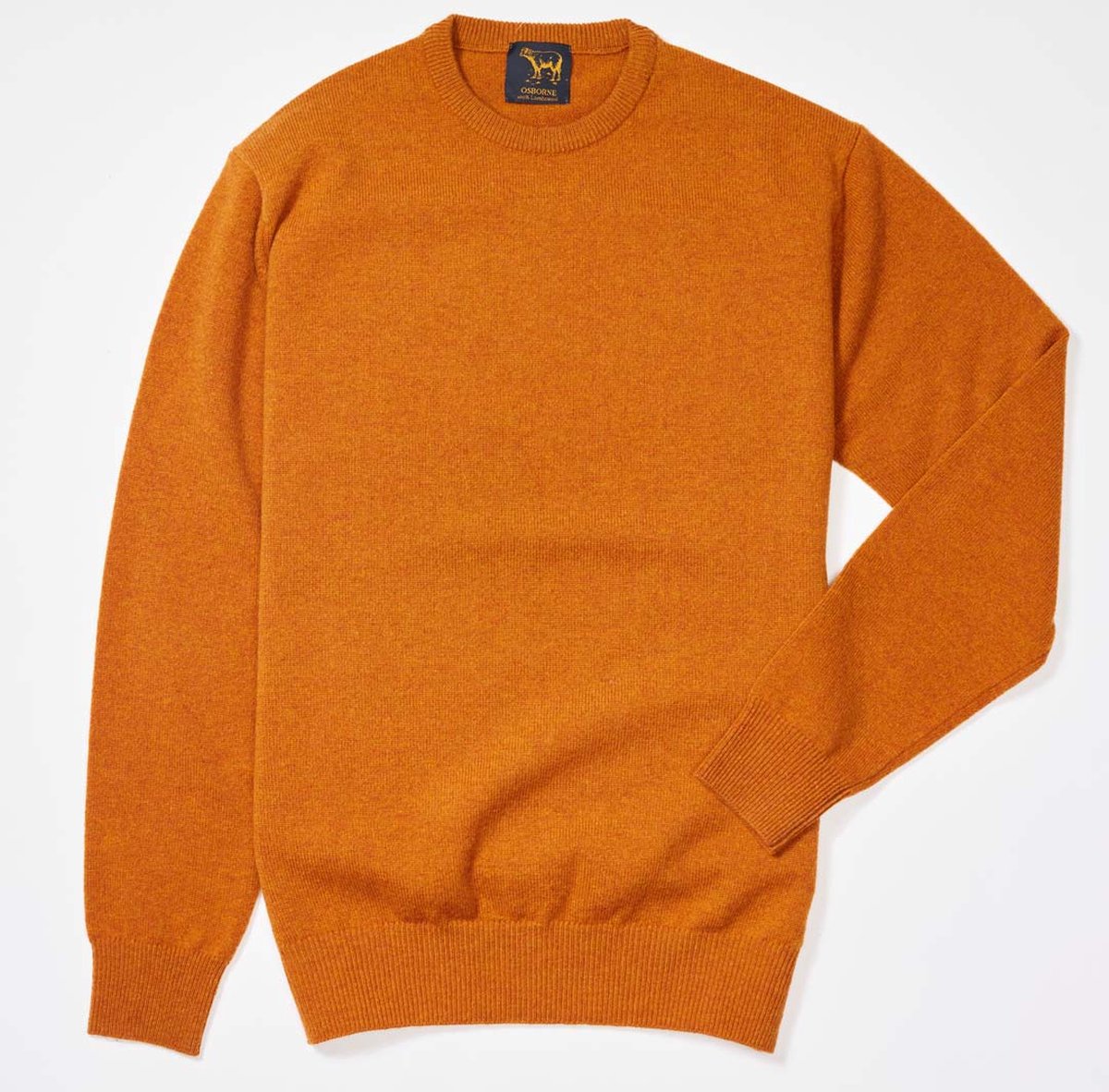 Osborne Knitwear Trui met ronde hals - Sweater heren in Lamswol - Pullover Heren - Oxide - M