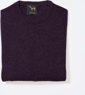 Osborne Knitwear Trui met ronde hals - Sweater heren in Lamswol - Pullover Heren - Elderberry - 3XL