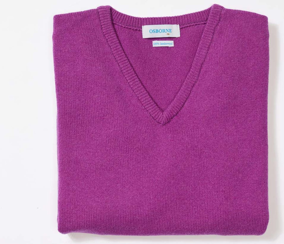 Osborne Knitwear Trui met V hals - Dames - Lamswol - Foxglove - XL