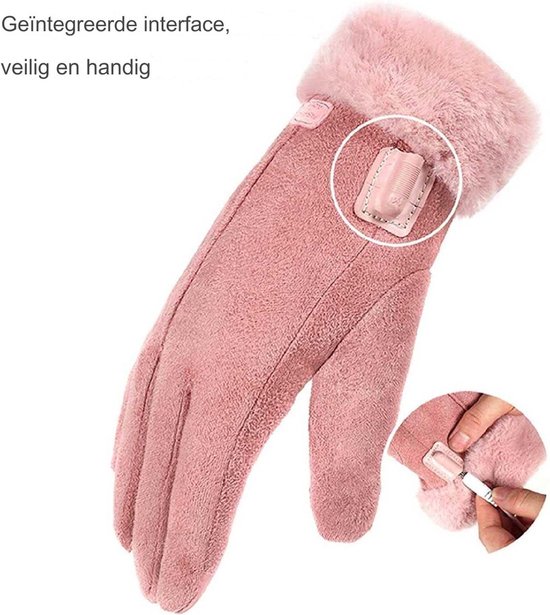 Semme USB-verwarmde handschoenen,halve vingers warm,verwarmde winterhandschoenen voor mannen en vrouwen, USB-voeding,wasbaar, voor fietsen, motorrijden, wandelen, skiën en bergbeklimmen (koffie