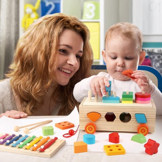PINOLINO Regenboog Kuno kbaan, 8-delig, van hout, L 68, B 25, H 56 cm, voor kinderen van 3 tot 6 jaar