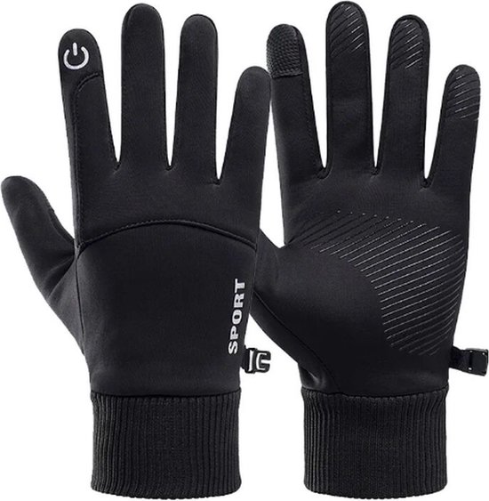Fleece Handschoenen met Touchscreen bediening – Wind en Waterdicht – Maat XL – Zwart