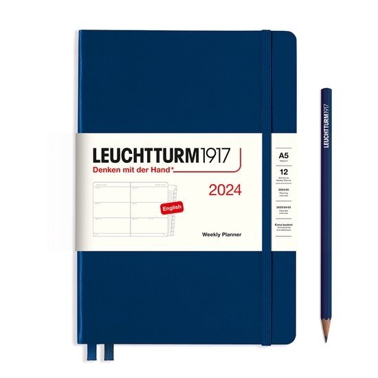 Leuchtturm1917 - weekplanner - agenda - 2024 - a5 - hardcover - 12 maanden - donker blauw