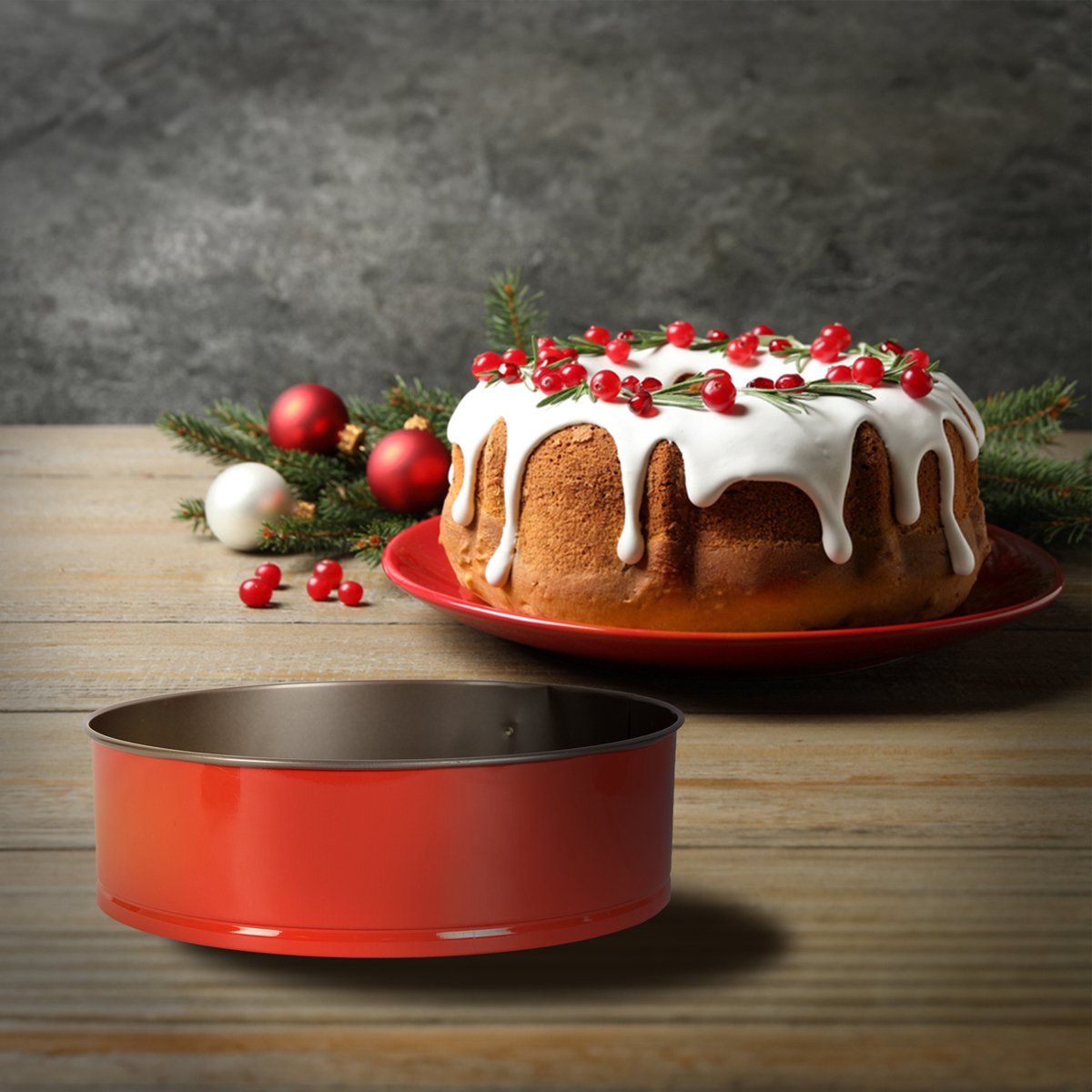 Rode & Zilveren Springvorm 18.5 cm | PFAS Vrij Metaal, Rond | Ideaal voor Taarten en Cakes | Must-have in Bakspullen en Koken & Tafelen – foto 5