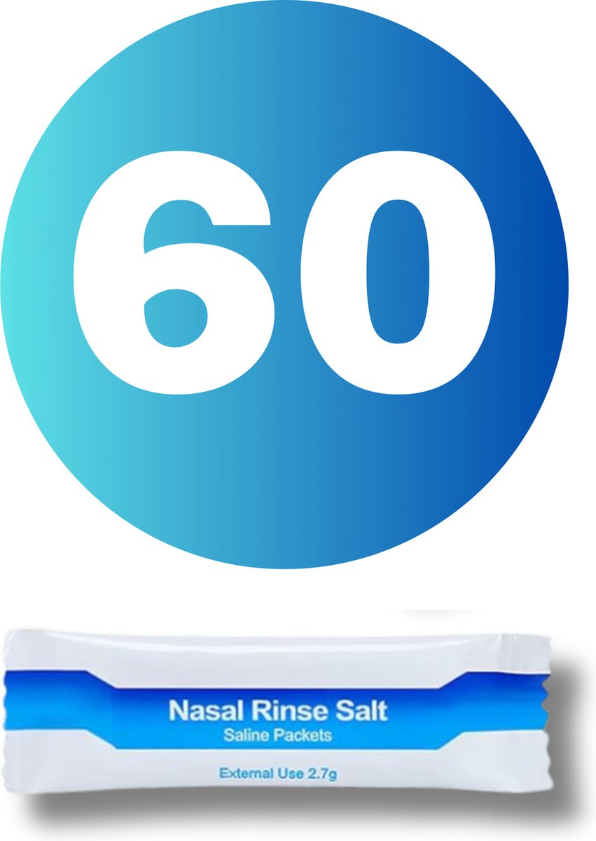 Goedkoopste Neus spoelzout - Nasal zout - 60 zakjes - Neuszout - Nasal salt - Neusdouche - Nasaalzout