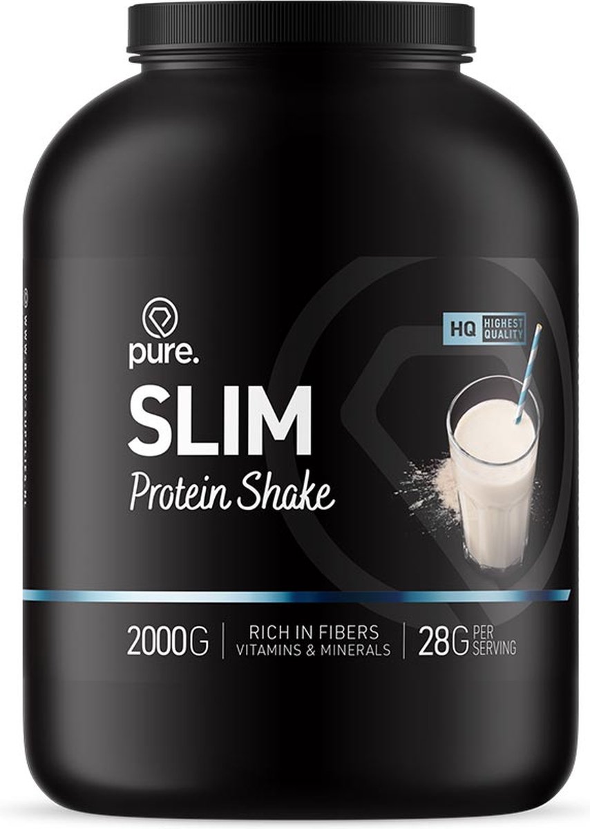 PURE Slim Protein Shake - 2000gr - Banaan - Afslank Shake - Dieet / Maaltijd Shake